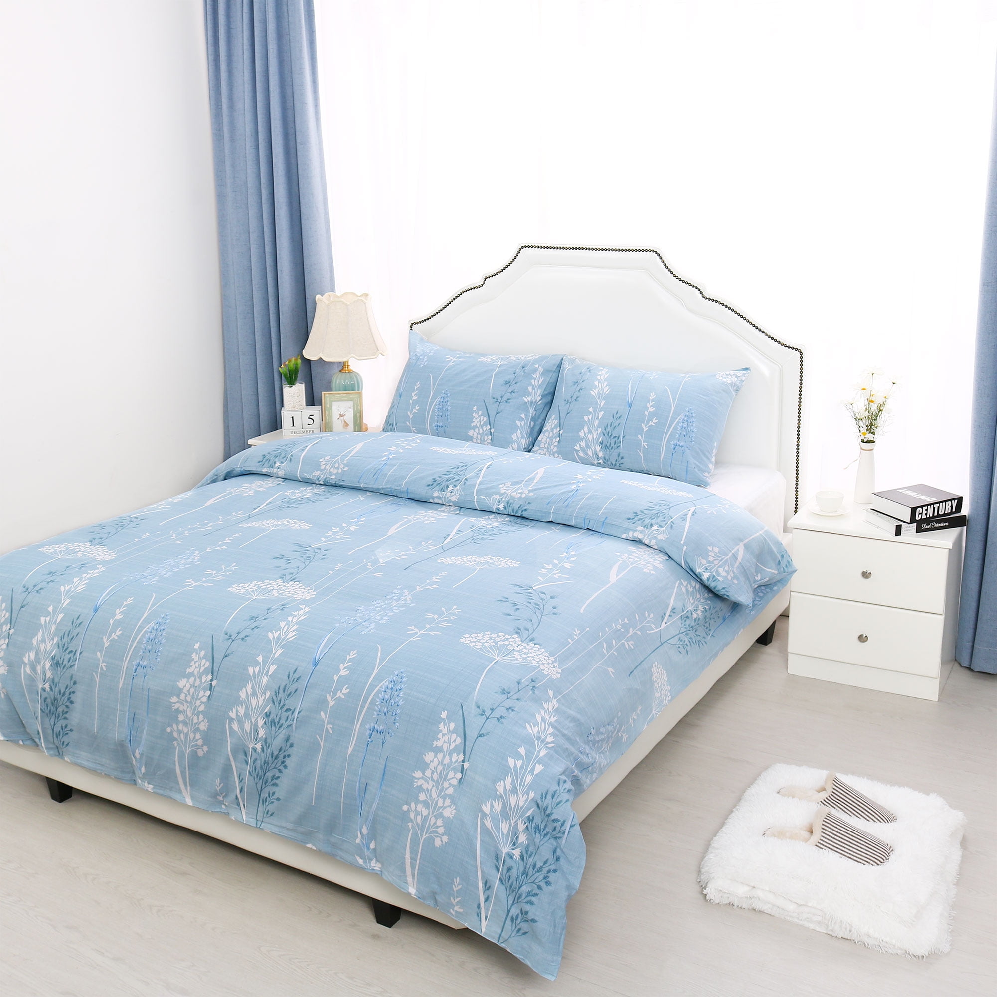 100 Cotton Duvet Quilt Comforter Cover Floral Bedding Set With