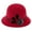 Red, variant on Opvise Lady Hat Elegant Wide Brim Keep Warm Solid Color Winter Autumn Ladies Dome Hat with Flower for Winter Khaki