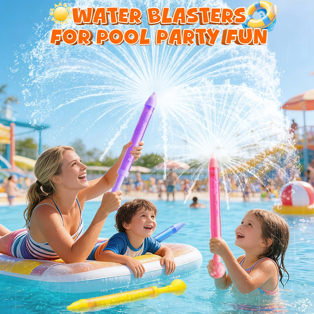 CPSYUB 6 Pack Fireworks Water Blaster Squirt for Kids Adults, Water Squirter for Kids Ages 4-12, Water Shooters for Pool Toy Swimming Beach Backyard Outdoor Party Favors