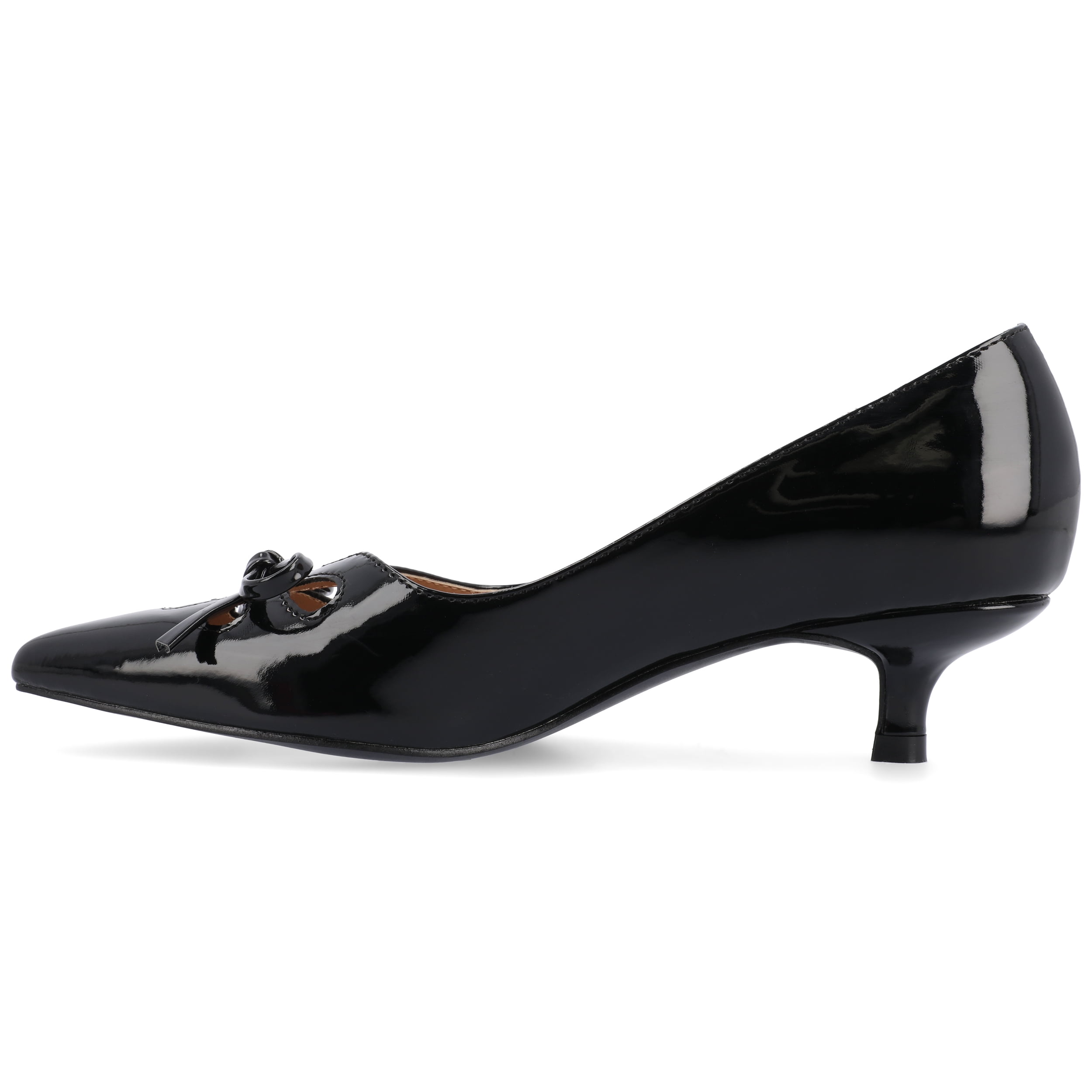 Journee Womens Lutana Pointed Toe Kitten Heel Pumps, Widths Available