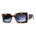 thumbnail image 2 of Womens Mod Rectangle Inset Fancy Pattern Frame Sunglasses White Navy, 2 of 4