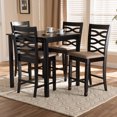 thumbnail image 6 of Baxton Studio Lanier Modern and Contemporary Sand Fabric Upholstered Espresso Brown Finished 5-Piece Wood Pub Set, 6 of 7