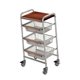 thumbnail image 3 of Carrito de carritos de rodillos en la rueda práctica estantería móvil de la mesa de estantería desmontable carro utilidad para el dormitorio del baño Brown 3 nivel, 3 of 8