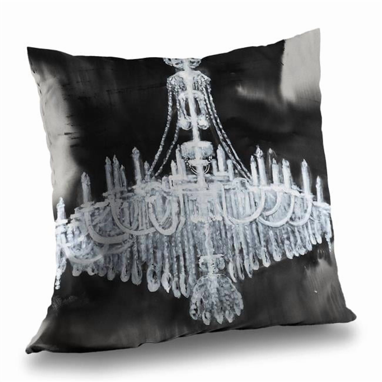 Begin Home Decor C1PT1414QYNTL8 14 x 14 in. Glam Chandelier Black Poly Twill Throw Pillow - Home Decor