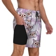 thumbnail image 2 of Fuzoiu Owl And Floral Print Men's Swim Shorts,Quick-Dry Double-Layer Swim Trunks,Board Trunks,Beach Shorts Swimwear Bathing Suits-Large, 2 of 6
