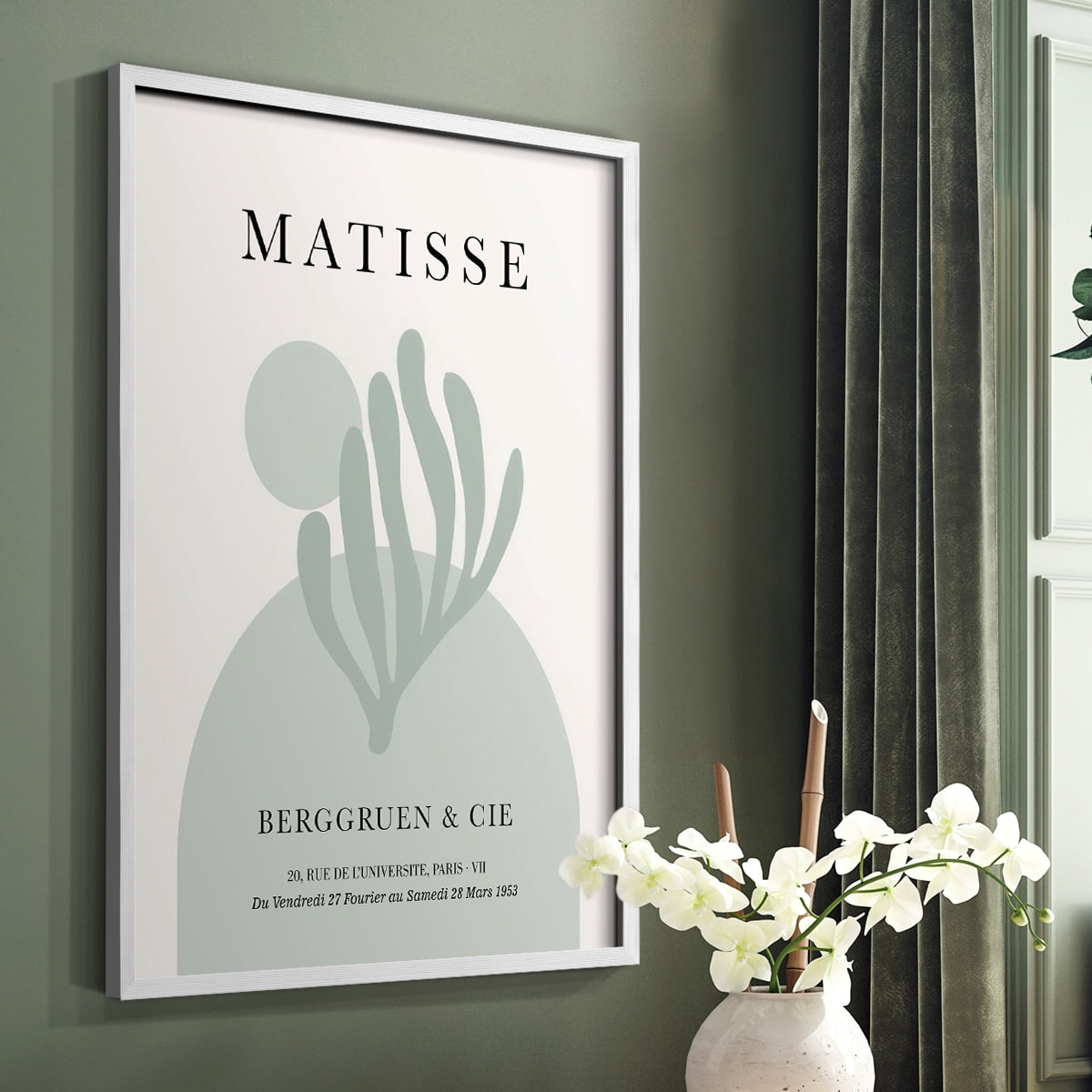 Matisse CLXXIV Framed Print in White Solid Wood 11 x 14 Framed Print