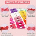 thumbnail image 3 of Yalumo Baby Hair Clips 60PCS, Tiny 2" Grosgrain Ribbon Fully Lined Baby Hair Bows Alligator Clips, Baby Hair Barrettes Accessories for Girls Newborns Toddler Infant Fine Hair (30 Colors in Pairs), 3 of 7