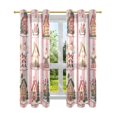 thumbnail image 7 of Yayeee Window Curtains Set of 2 for Living Room Light Filtering 63"x42", Green Christmas Houses, 7 of 7