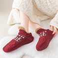 thumbnail image 2 of Cozy Sherpa Fuzzy Slippers Socks Non-Slip Winter Indoor Double-Layer, 2 of 5
