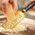 thumbnail image 5 of Cheese Grater Gold Plated Stainless Steel with Black Marble Handle for Kitchen Use, 5 of 6
