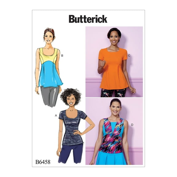 Butterick Pattern Misses' Tops-6-8-10-12-14