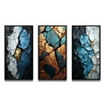 thumbnail image 2 of Designart "Turquoise Tranquility Marble Art in Turquoise, White, and Gold I" Abstract Painting Framed Wall Art Set Of 3 - Gold Modern Frame Gallery Wall Set For Home Decor, 2 of 6