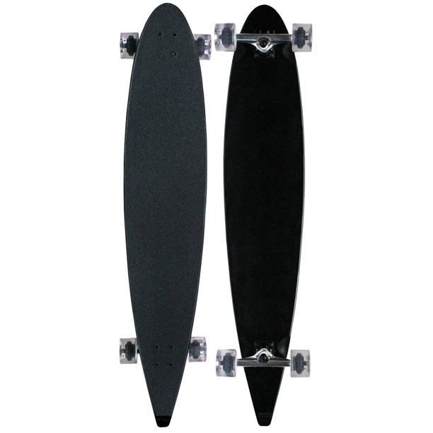MOOSE Longboard 9 x 47.75 Black COMPLETE Longboards 70MM CLEAR WHEELS
