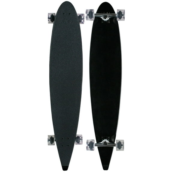 MOOSE Longboard 9 x 47.75 Black COMPLETE 76mm Wheels SILVER TRUCKS