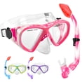 thumbnail image 1 of Set de Snorkel ACQCES para Niños con Válvula Secadora, Máscara Rosada, de 5 a 15 Años, 1 of 8