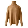thumbnail image 5 of jjayotai Womens Sweater Clearance Women's Casual Solid Color Casual Thick Line Long Sleeve Turtleneck Sweater, 5 of 6