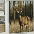 thumbnail image 6 of Patifu Deer Field Trees Shower Curtain Set 100% Polyester with Hooks 36"x72, 6 of 7