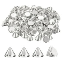 Uxcell 200Pcs Spike Cone Studs 0.39x0.31" Plastic with Hole for Crafts Silver