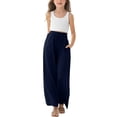 thumbnail image 2 of XXWXYD Kids Elastic Waist Casual Pants with Pockets Straight Leg Solid Color Loose Fit Everyday Trousers for Boys Girls, 2 of 6