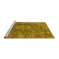 thumbnail image 2 of Ahgly Company Machine Washable Indoor Square Medallion Yellow Traditional Area Rugs, 7' Square, 2 of 4