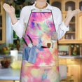 thumbnail image 6 of Colorful Tie Dye Pattern Apron-Garden Aprons for Women with Pockets-Cotton Linen Waterproof Kitchen Cooking Gardening Aprons Adjustable for Kitchen,Cooking,BBQ and Salon 33x27 Inch, 6 of 7