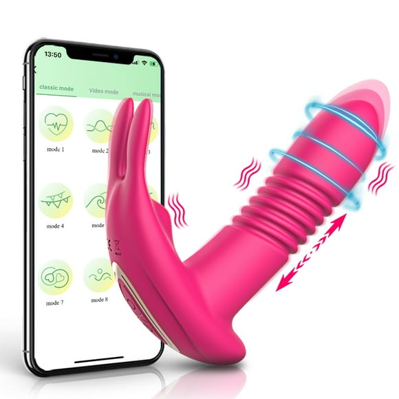 XBONP Thrusting Dildo Vibrator Wearable Sex Toys for Women, Clitoral G Spot Vibrator with APP Remote Control, Waterproof Sex Toy for Women or Couples, Red
