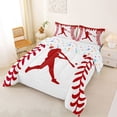 thumbnail image 2 of Erosebridal Red Dripping Baseball Stitch & Hitter Silhouette Graphic Queen Comforter Set 3pcs, Sport Graphic Bedding Comforter Set for Boys And Girls Kids,Super Cozy Room Decor, 2 of 6