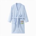 thumbnail image 4 of zuwimk Cotton Waffle Terry Towel Hooded Kids Bathrobe – Soft Absorbent Medium Weight Swim Robe for Boys & Girls(Sky Blue,5-8 Years), 4 of 4