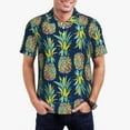 thumbnail image 2 of Balery Colorful Pineapples Printed Men’s Short Sleeve Polo Shirt, Midweight Men's Shirt,Golf Polo shirts -X-Large, 2 of 8