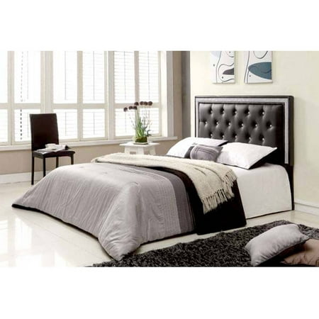 Best Master Furniture Tufted Vinyl Upholstered Headboard, Black