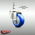 thumbnail image 2 of 3.5 Inch 316SS Blue Polyurethane Wheel Swivel 10mm Threaded Stem Caster SCC, 2 of 2