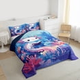 thumbnail image 3 of Feelyou Dreamy Axolotl Kids Full Size Comforter Sets, Kawaii Ocean Sealife Bedding Comforter Set, Magic Marine Animal Theme Reversible Bedding Sets, Luxury Bedroom Decor, 3 Pieces, 3 of 8