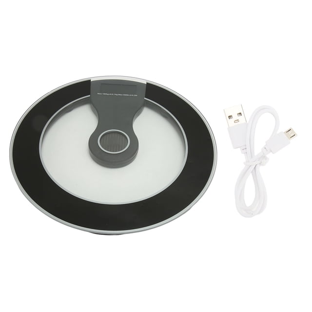 Báscula de pesaje con carga fotovoltaica, ahorro de energía, sensores de alta precisión, aplicación Bluetooth, báscula de peso corporal para el hogar, color negro, 30 cm