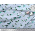 thumbnail image 1 of Soimoi Blue Cotton Poplin Fabric Artistic Bird Print Fabric by the Yard 42 Inch Wide, 1 of 3