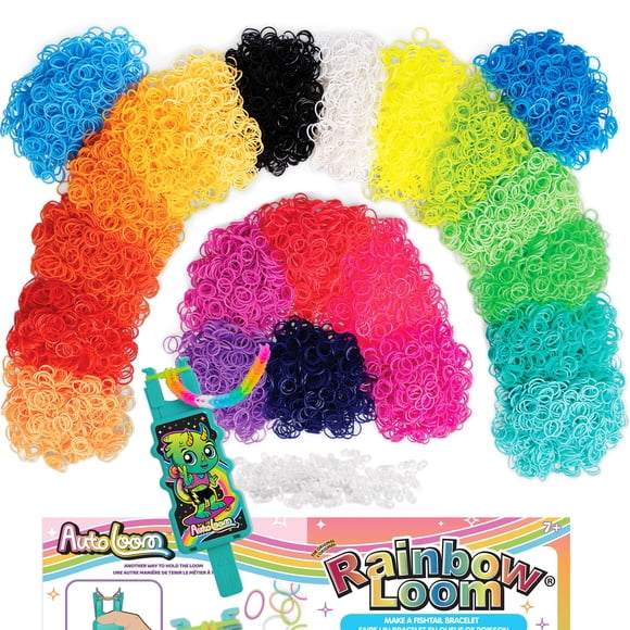 Kit Rainbow Loom AutoLoom con 11.000 bandas neón de 22 colores