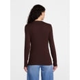 thumbnail image 4 of Scenario Women's and Women's Plus Rib Henley with Long Sleeves, Sizes XS-4X, 4 of 6