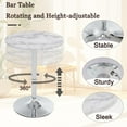 thumbnail image 4 of Round Bar Table Height Adjustable with MDF Top, 23.6" Small Breakfast Dining Tables Modern Cocktail Bar Table with 360 Swivel for Suitable, Kitchen, Living Room, Restaurant White, 4 of 14