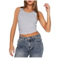 thumbnail image 1 of AherBiu Cropped Tank Tops for Women Ribbed Knitted Summer Sleeveless Tops Slim Fitted Workout Camisoles, 1 of 5