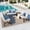 6 Seat-A, variant on SUMMIT LIVING 3-Piece Outdoor Patio Furniture Set with Modular Sofa, Outdoor Patio Sectional Set with Wood Coffee Table and Built-in Side Table for Balcony & Couch