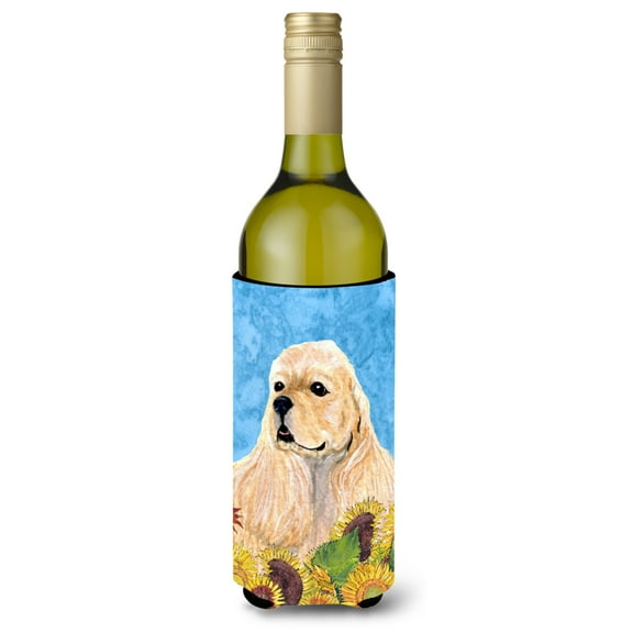 Cocker Spaniel in Summer Flowers Wine Bottle Hugger