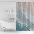 thumbnail image 2 of Ocean Beach Shower Curtain, 60" x 72", Summer Waves Gradient Boho Waterproof Bathroom Curtain Washable Shower Curtain Set with 12 Hooks, 2 of 6