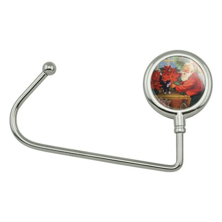 80s Christmas Commercials Uk Christmas Holiday Santa in the Greenhouse Purse Bag Hanger Holder Hook ()