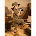 thumbnail image 7 of Miaeowve Toddler Kids Wild One Birthday Outfit One Piece Zookeeper Jumpsuit Button Down Coveralls Army Green 5T, 7 of 7