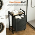 thumbnail image 5 of edx Laundry Basket, Laundry Sorter with Shelf & 1 Pull-Out Removable Bags, 12.4 Gallons (47 Liters) for Laundry Rooms, Bathrooms & Dorms，19.9"L x 12.99"W x 29.92"H, 5 of 9