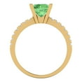 thumbnail image 4 of Clara Pucci 14K Yellow Gold Solid Gold Green Solitaire with Accents Anniversary Ring for Women - 1.71 cttw Round Cut, 4 of 8