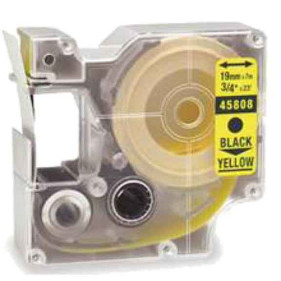 DYMO 45808 Label Tape Black on Yellow