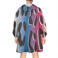 thumbnail image 2 of Colorful and Black Of Leopard Print Wearable Oversized Blanket,Wearable Blanket Hoodie for Adults,Cozy Hooded Blankets with Super Pockets,Super Warm Fuzzy Pullover for Women & Men, 2 of 6