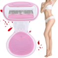 thumbnail image 3 of Jinsinto Women's Razor 4 Blades, Smooth Women's Razor Flexball Compact Women's Razor with Travel Case, Armpit Hair Knife Waterproof, 3 of 5