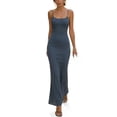 thumbnail image 2 of FDGIU Women's 2026 Summer Spaghetti Strap Scoop Neck Maxi Dress, Ribbed Knit Bodycon Sleeveless Long Casual Sundress for Daily Vacation Streetwear, 2 of 6