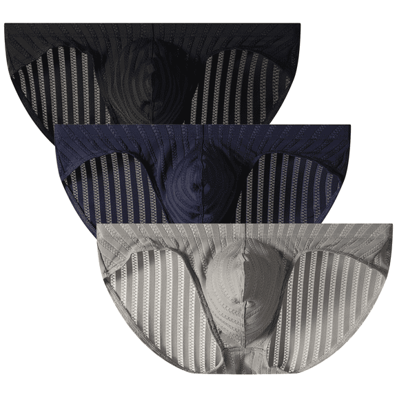 Kudavo Men's Bikini Underwear 3-Pack, Soft and Comfortable Brief Flex Underwear for Men
